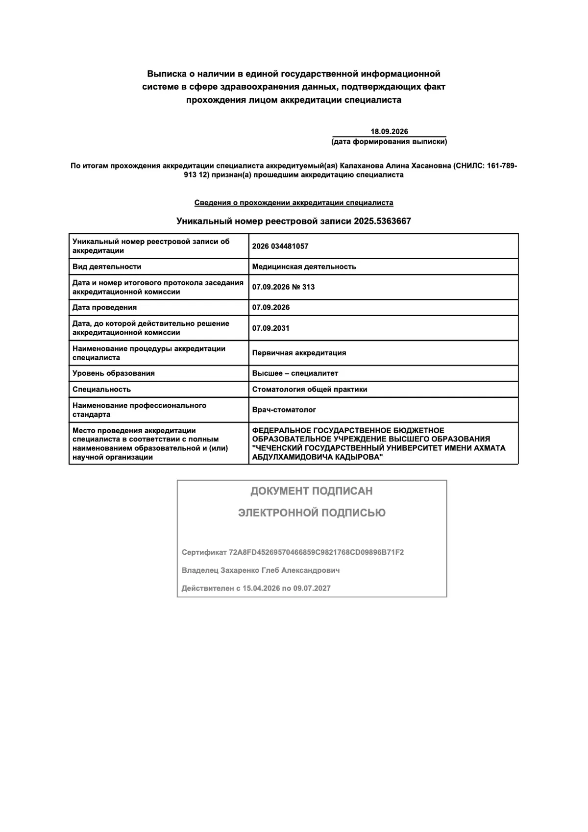 Cертификат