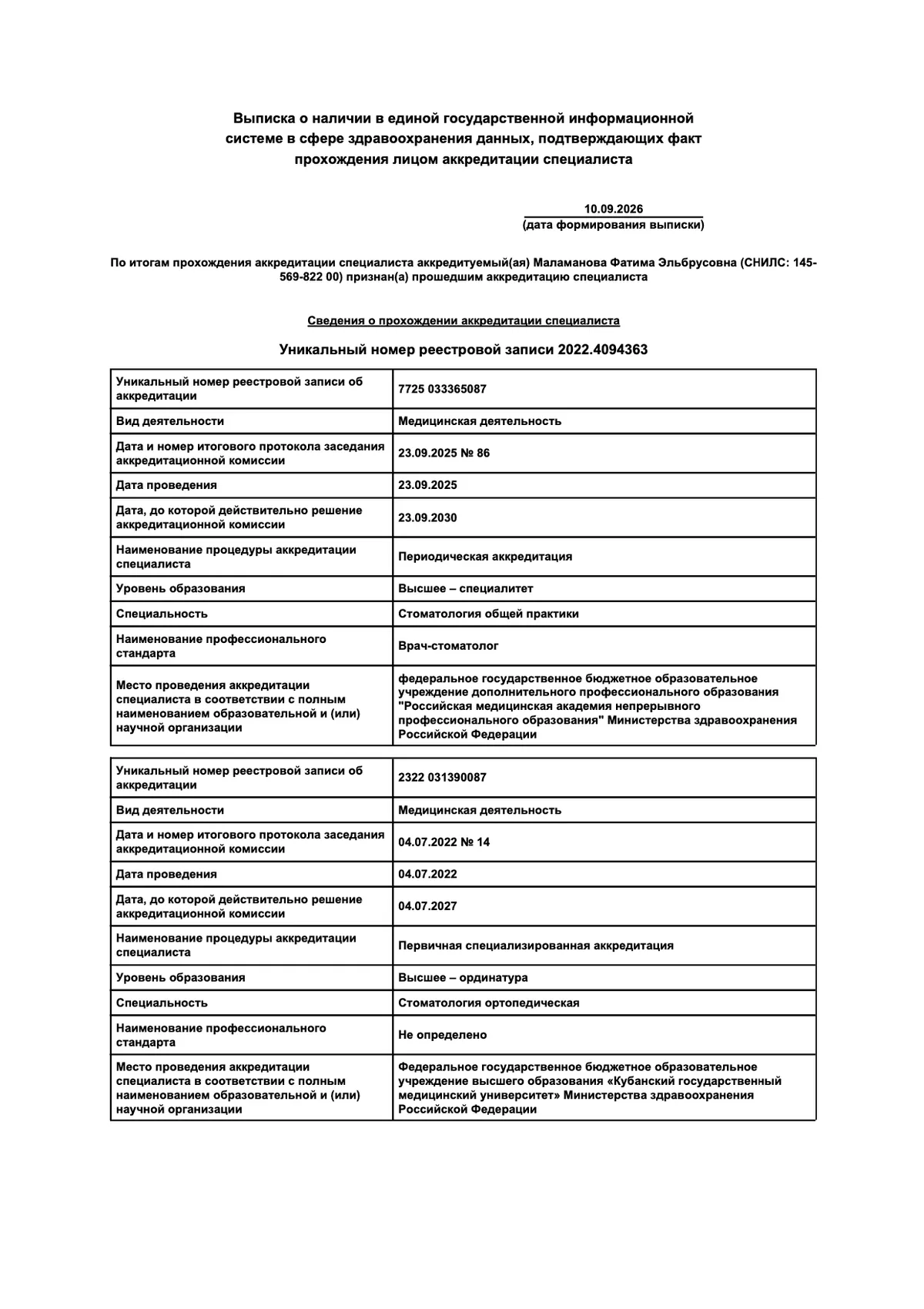 Cертификат