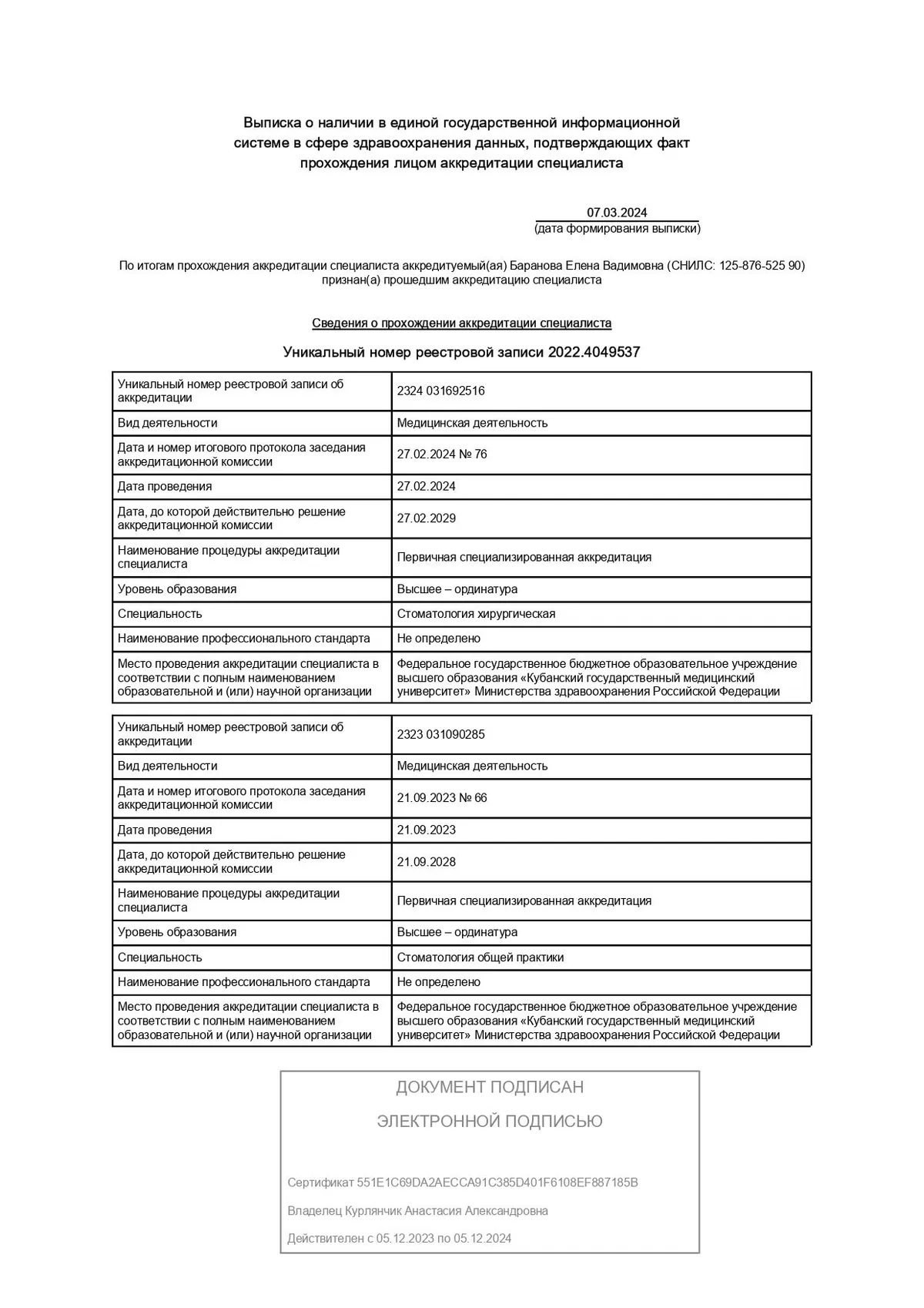 Cертификат